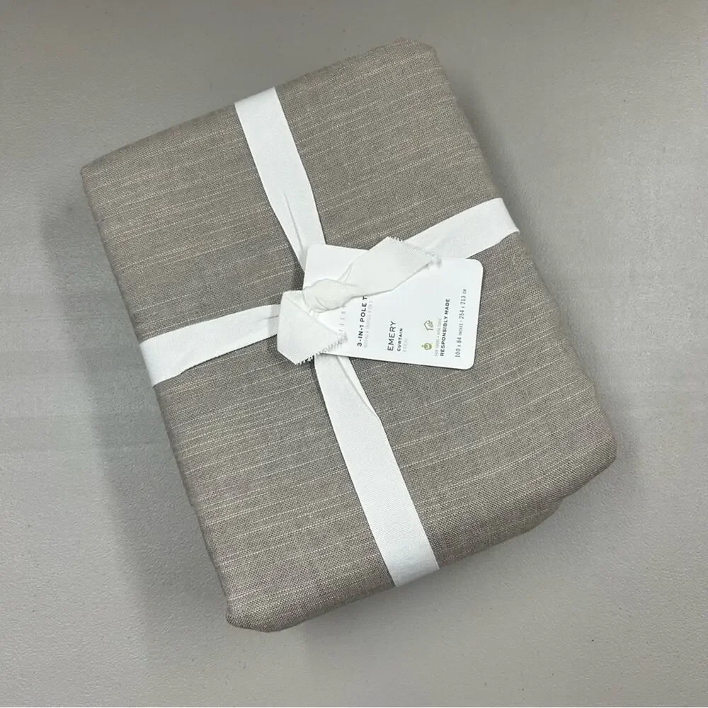 Pottery Barn Emery Curtain Window Panel Linen Light Filtering 100